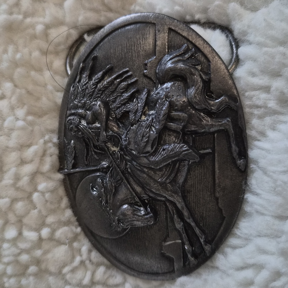 Siskiyou Belt Buckle Vintage Native American Indian Chief T-40